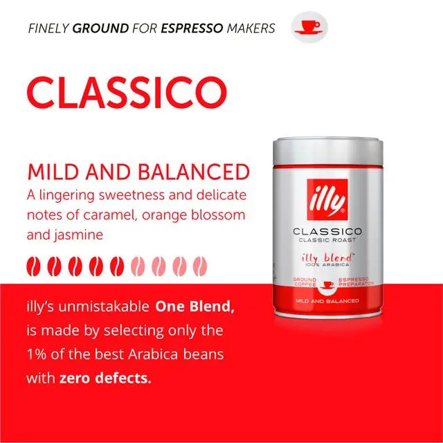 قهوه آسیابشده ایلی مدل Classico اسپرسو ۲۵۰ گرم