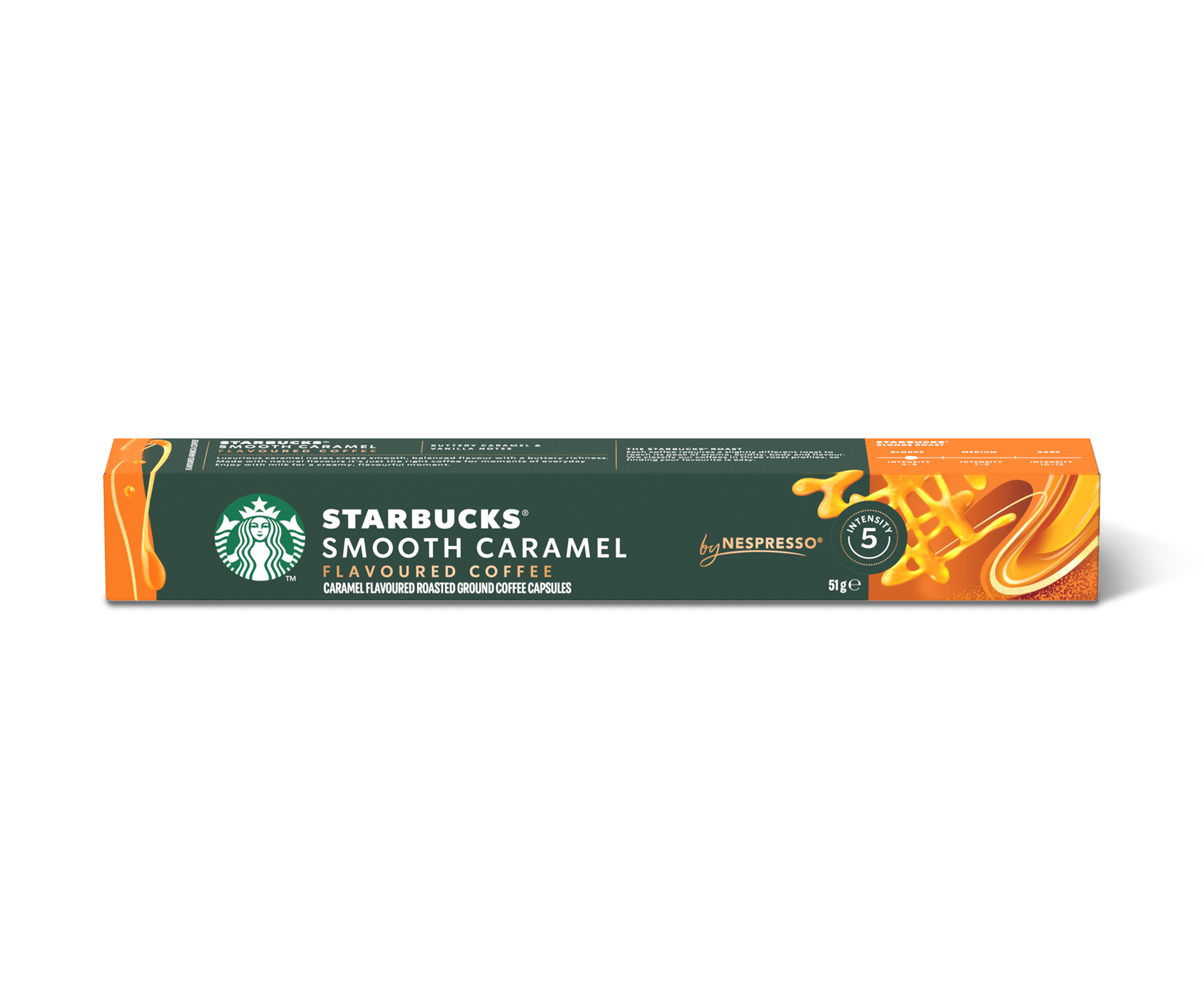 کپسول قهوه طعم‌دار استارباکس مدل Smooth Caramel، بسته ۱۰ عددی