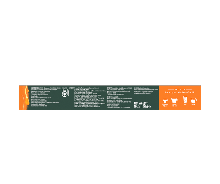 کپسول قهوه طعمدار استارباکس مدل Smooth Caramel، بسته ۱۰ عددی