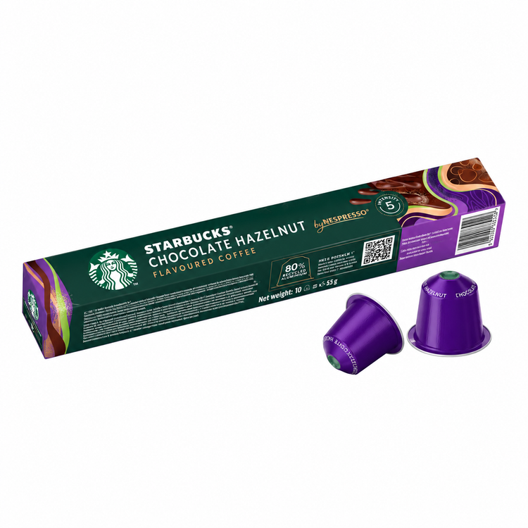 کپسول قهوه طعمدار استارباکس مدل Chocolate Hazelnut، بسته ۱۰ عددی
